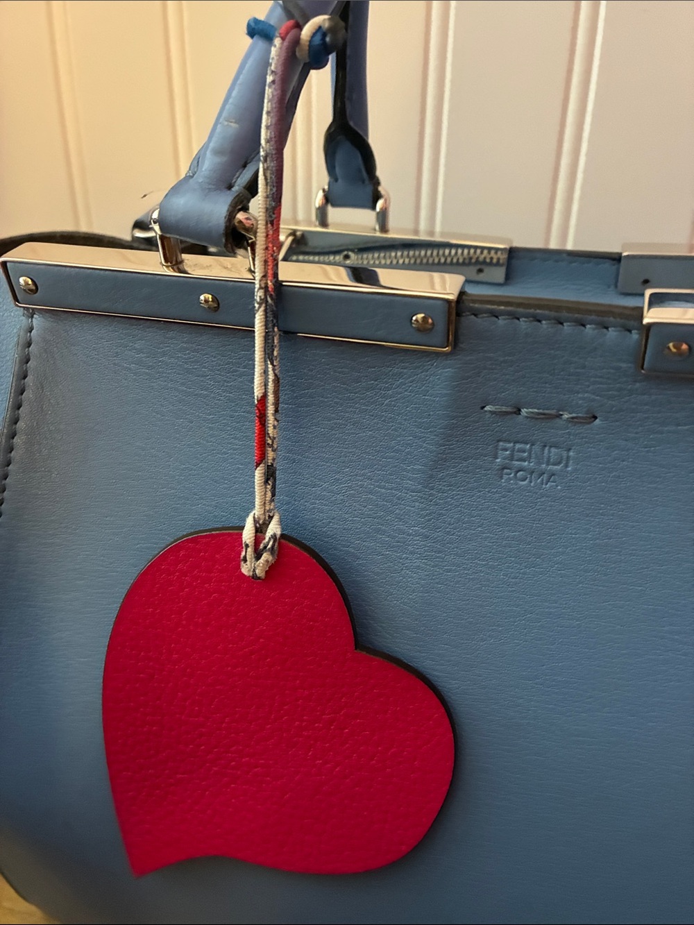 Hermes Petit H Heart Leather & Silk Bag Charm w COA!